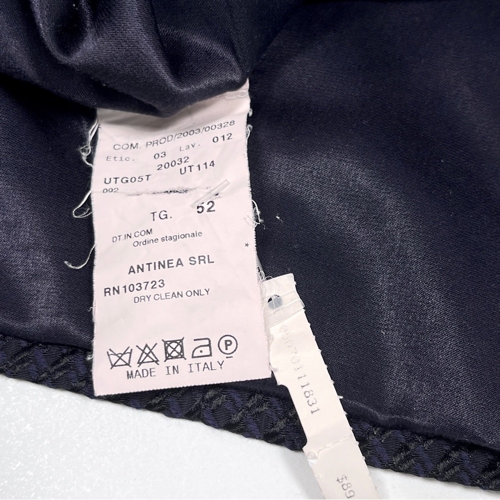 ARMANI COLLEZIONI wool silk blend  navy blue purple jacquard jacket RN 103723 - Picture 9 of 14